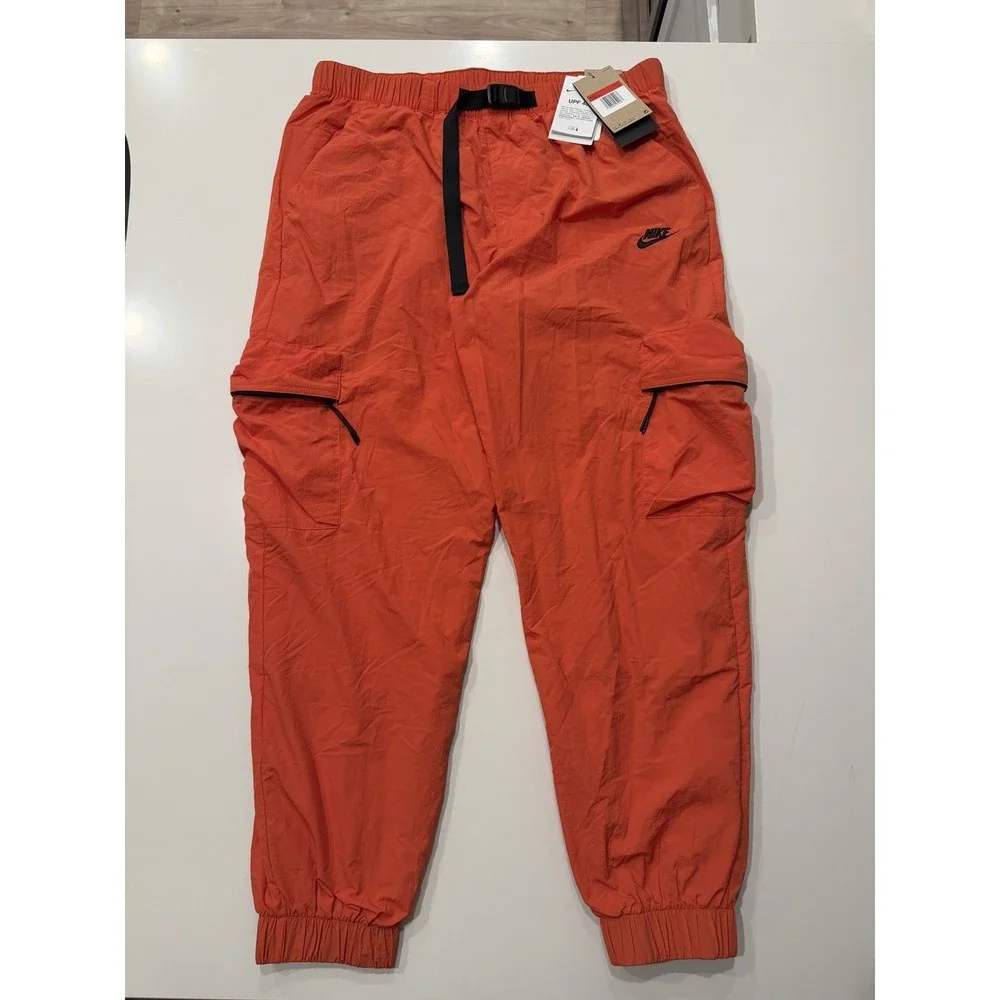 Nike Tech Woven Cargo Pants Orange UPF40 FZ0756-846 Mens Large NWT